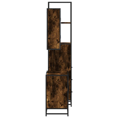 Set Mobili da Bagno 3 pz Rovere Fumo in Legno Multistrato | homemem39