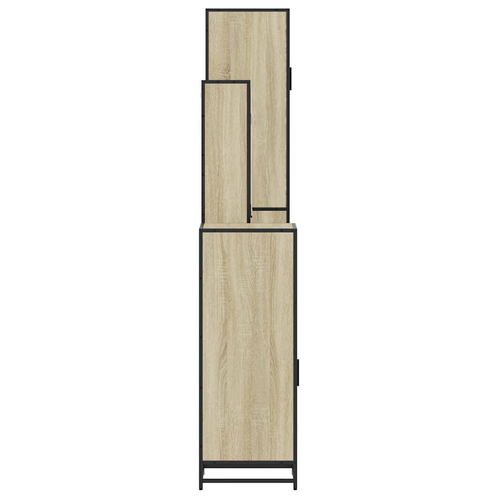 Set Mobili da Bagno 4 pz Rovere Sonoma in Legno Multistrato | homemem39