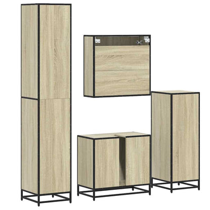 Set Mobili da Bagno 4 pz Rovere Sonoma in Legno Multistrato | homemem39