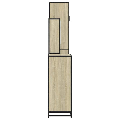 Set Mobili da Bagno 4 pz Rovere Sonoma in Legno Multistrato | homemem39