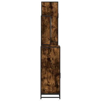 Set Mobili da Bagno 4 pz Rovere Fumo in Legno Multistrato | homemem39