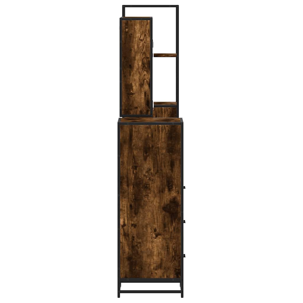 Set Mobili da Bagno 4 pz Rovere Fumo in Legno Multistrato | homemem39