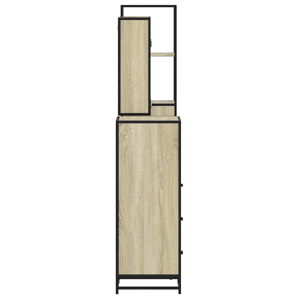 Set Mobili da Bagno 4 pz Rovere Sonoma in Legno Multistrato | homemem39
