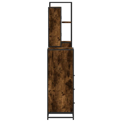Set Mobili da Bagno 4 pz Rovere Fumo in Legno Multistrato | homemem39