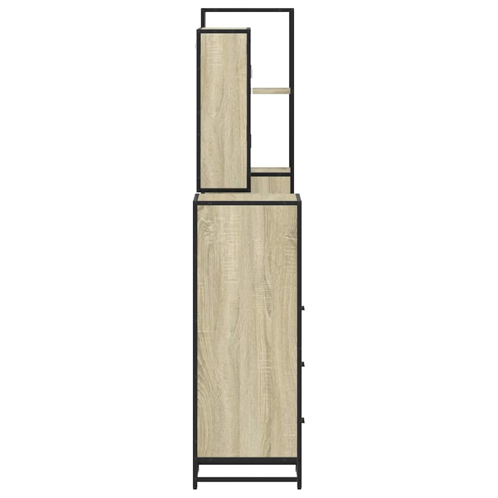 Set Mobili da Bagno 4 pz Rovere Sonoma in Legno Multistrato | homemem39