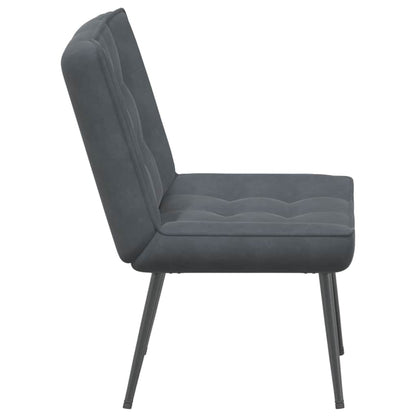 Sedia Relax 64x74x84 cm Grigio Scuro in Velluto - homemem39