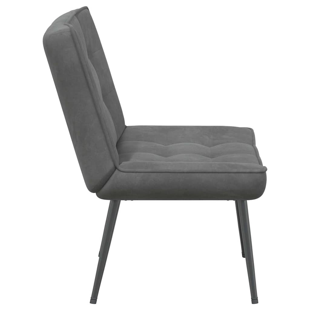 Sedia Relax 64x74x84 cm Grigio Scuro in Velluto