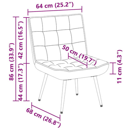 Sedia Relax 64x74x84 cm Grigio Scuro in Velluto