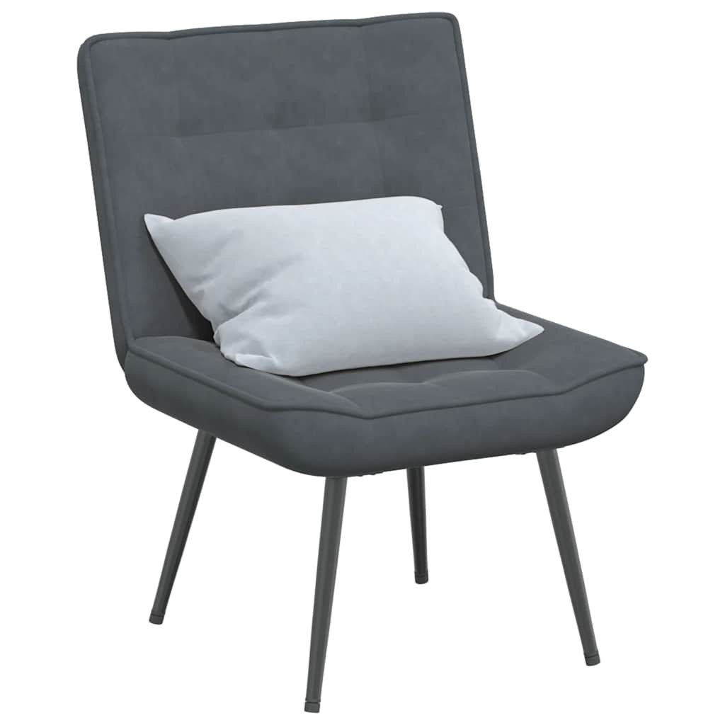 Sedia Relax 64x74x84 cm Grigio Scuro in Velluto - homemem39