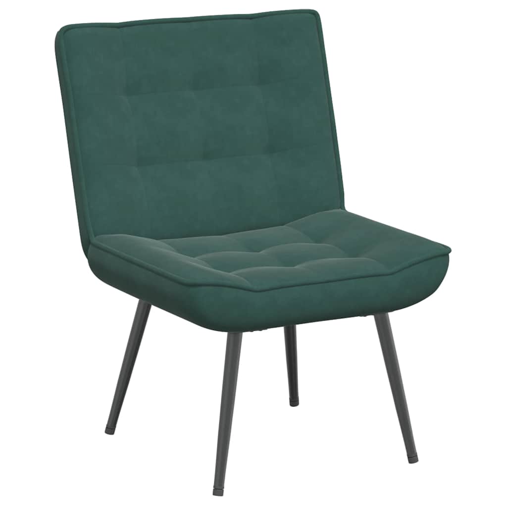 Sedia Relax 64x74x84 cm Verde Scuro in Velluto - homemem39