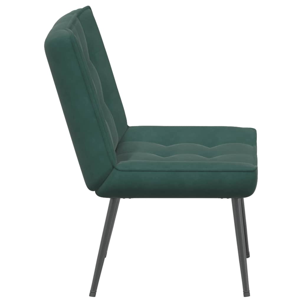 Sedia Relax 64x74x84 cm Verde Scuro in Velluto - homemem39
