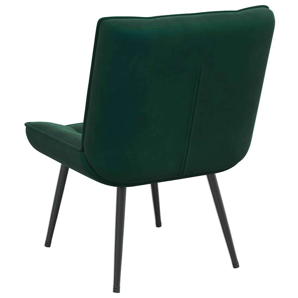 Sedia Relax 64x74x84 cm Verde Scuro in Velluto