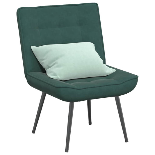 Sedia Relax 64x74x84 cm Verde Scuro in Velluto - homemem39