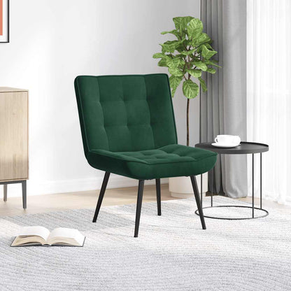 Sedia Relax 64x74x84 cm Verde Scuro in Velluto