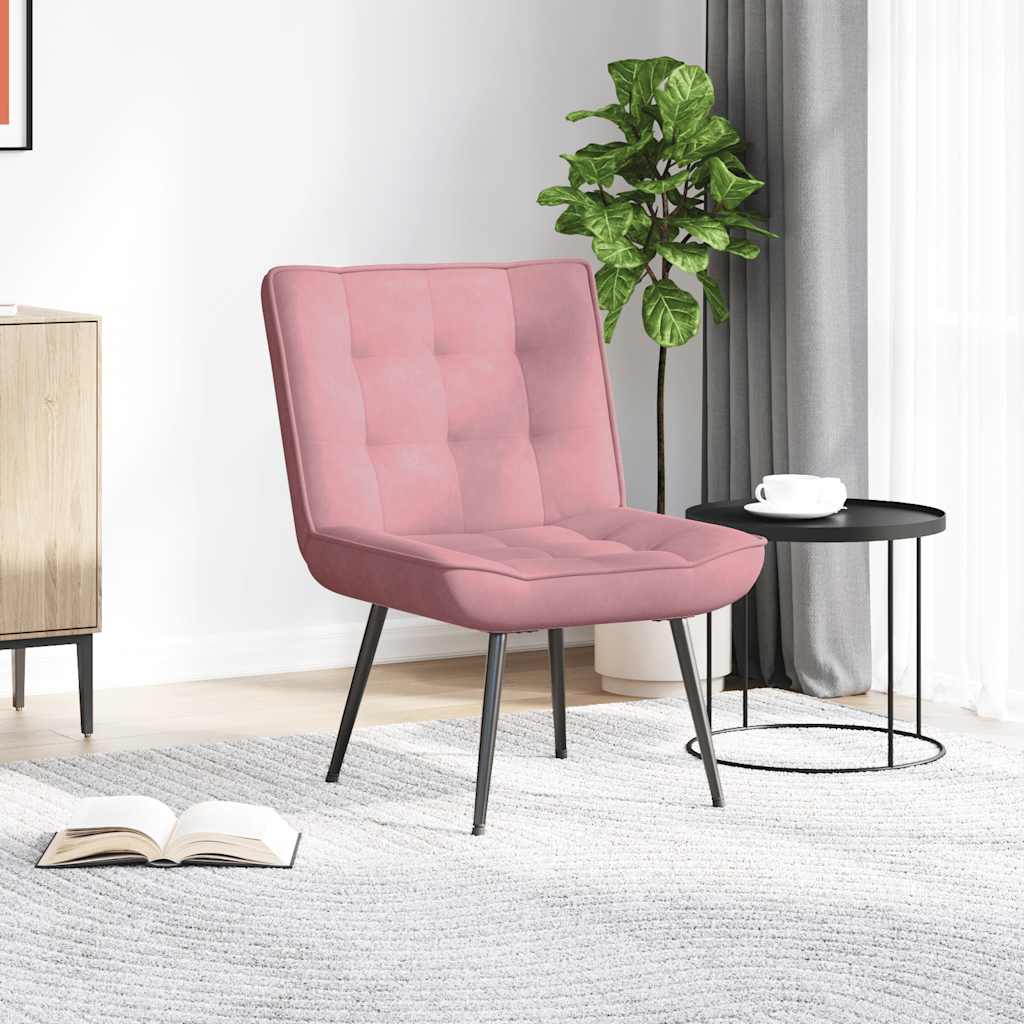 Poltrona Relax 64x74x84 cm Rosa in Velluto - homemem39