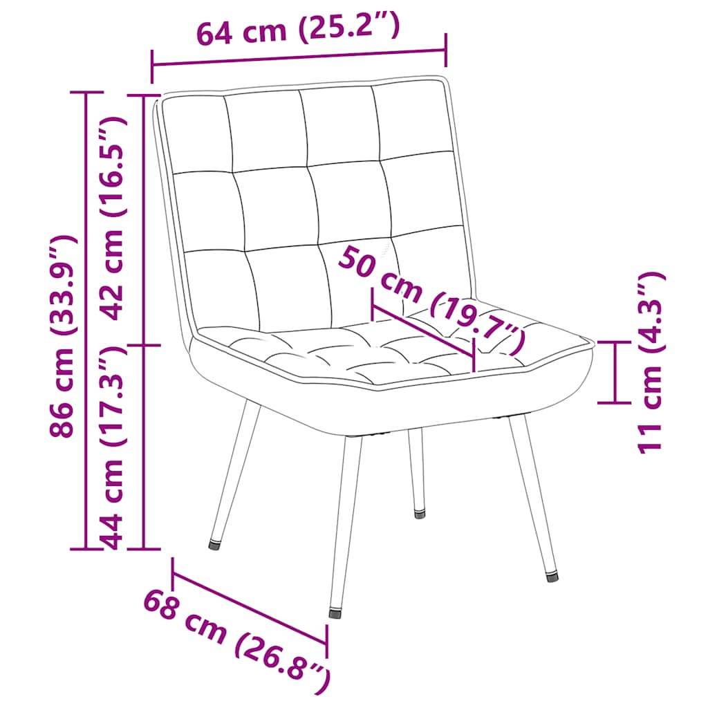 Poltrona Relax 64x74x84 cm Rosa in Velluto | homemem39