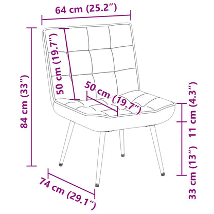 Poltrona Relax 64x74x84 cm Nera in Velluto - homemem39