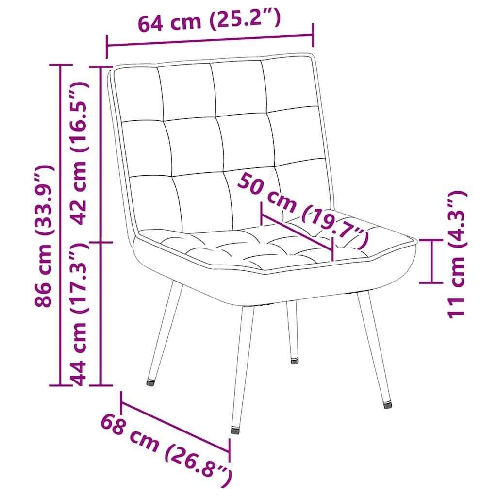 Poltrona Relax 64x74x84 cm Marrone in Velluto | homemem39