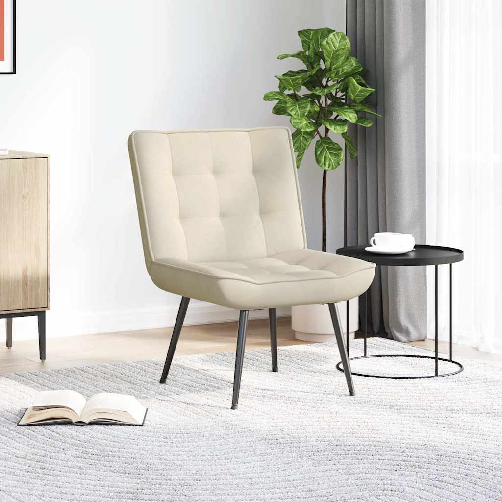 Poltrona Relax 64x74x84 cm Crema in Velluto - homemem39