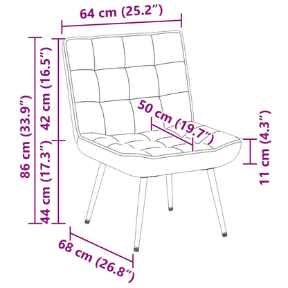 Poltrona Relax 64x74x84 cm Crema in Velluto