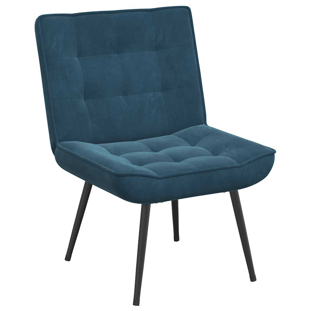 Poltrona Relax 64x74x84 cm Blu in Velluto | homemem39