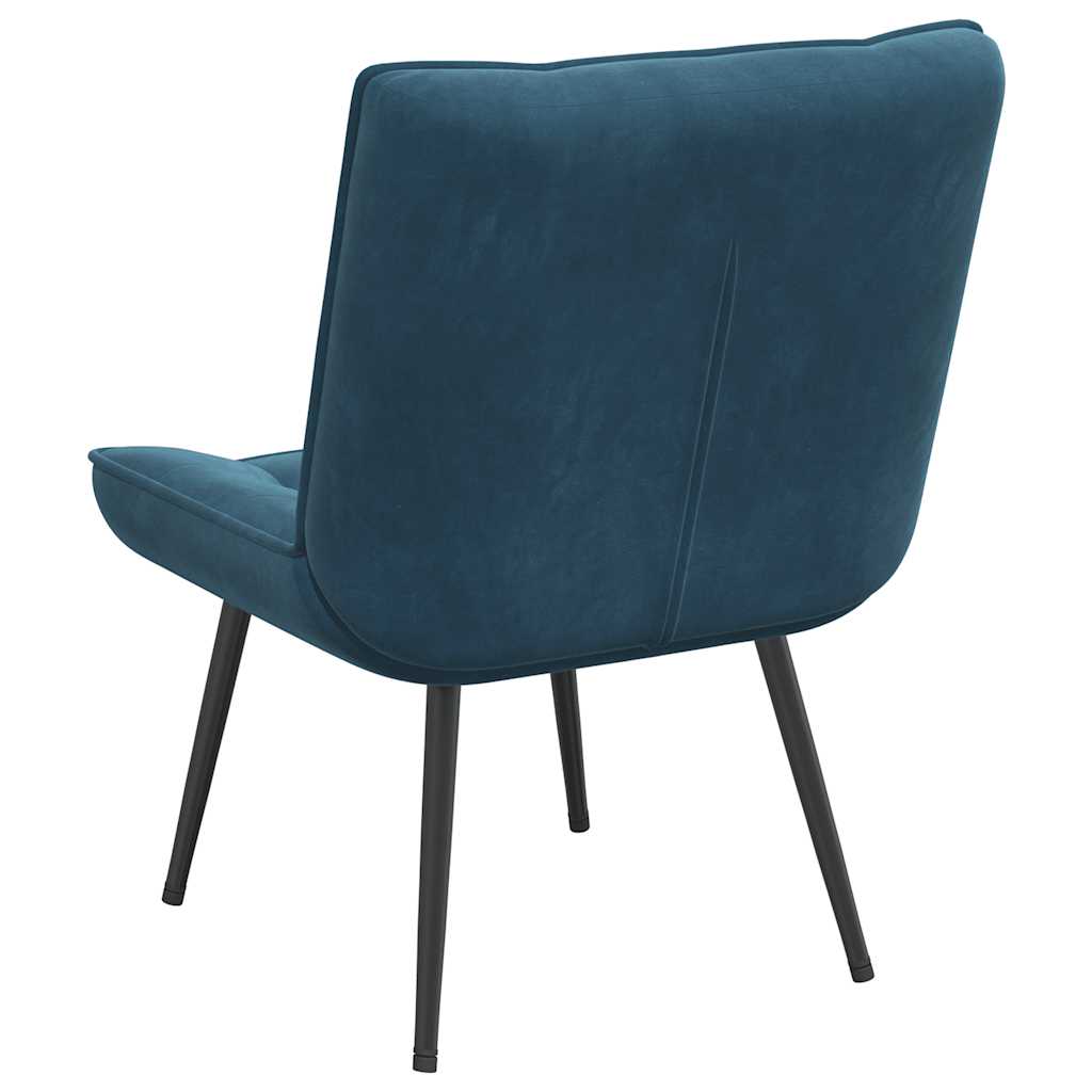Poltrona Relax 64x74x84 cm Blu in Velluto | homemem39