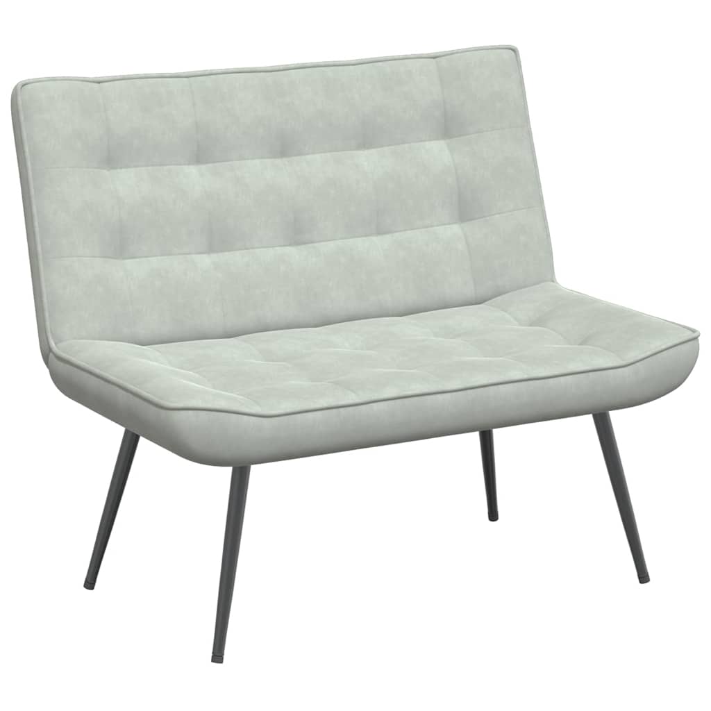 Panca Grigio Chiaro 110x74x84 cm in Velluto | homemem39