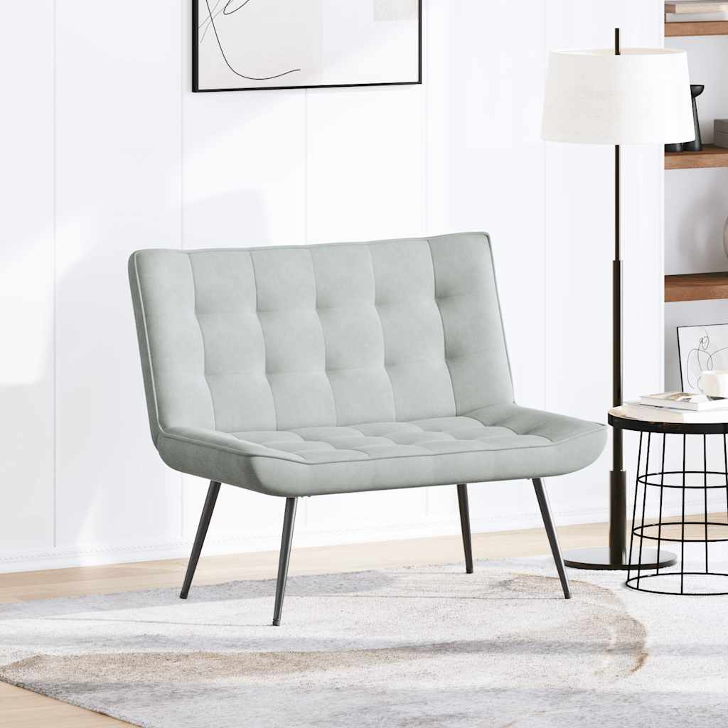 Panca Grigio Chiaro 110x74x84 cm in Velluto | homemem39