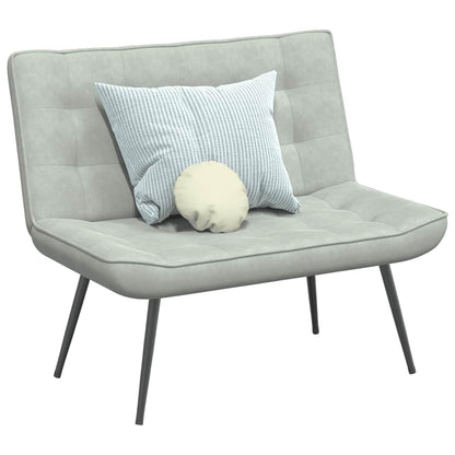 Panca Grigio Chiaro 110x74x84 cm in Velluto | homemem39