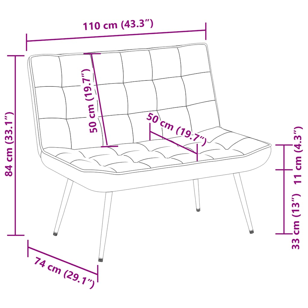 Panca Nera 110x74x84 cm in Velluto | homemem39