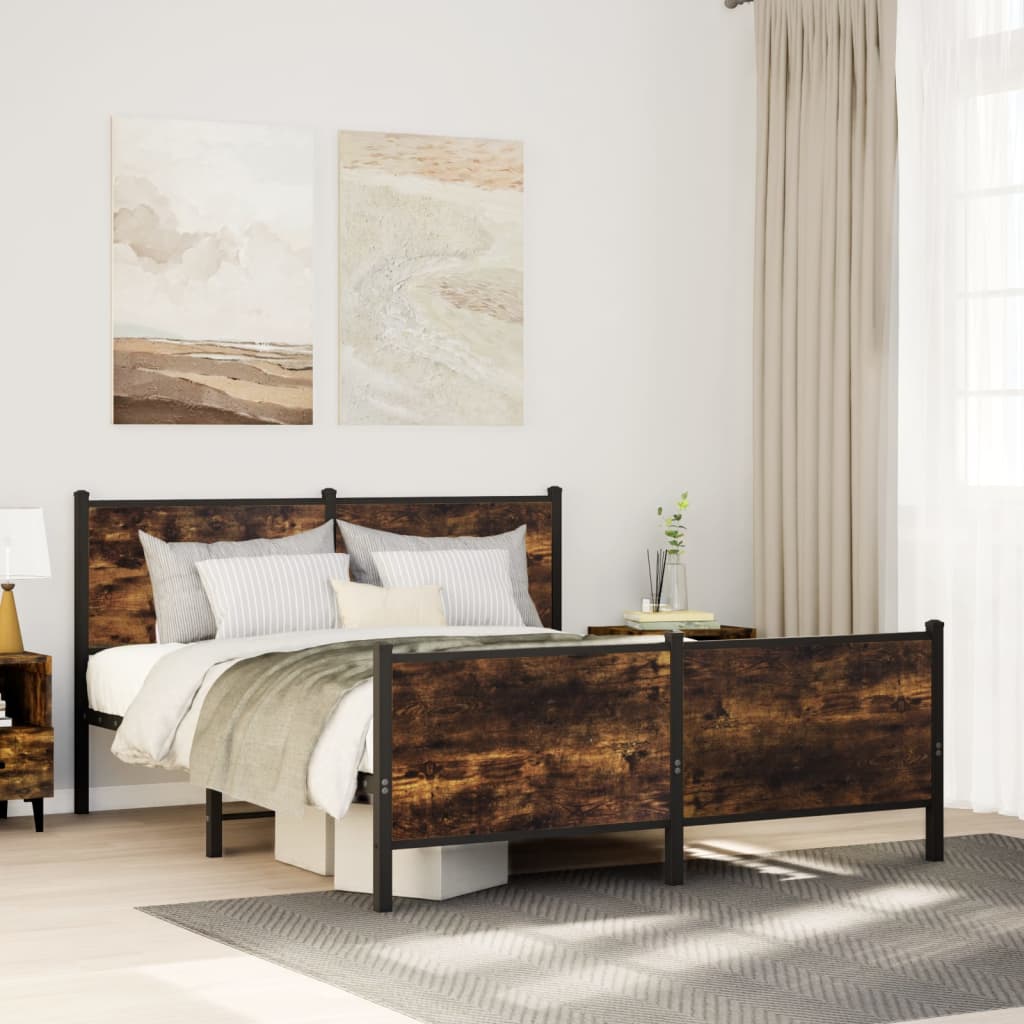 Giroletto senza Materaso in Metallo Rovere Fumo 160x200 cm | homemem39