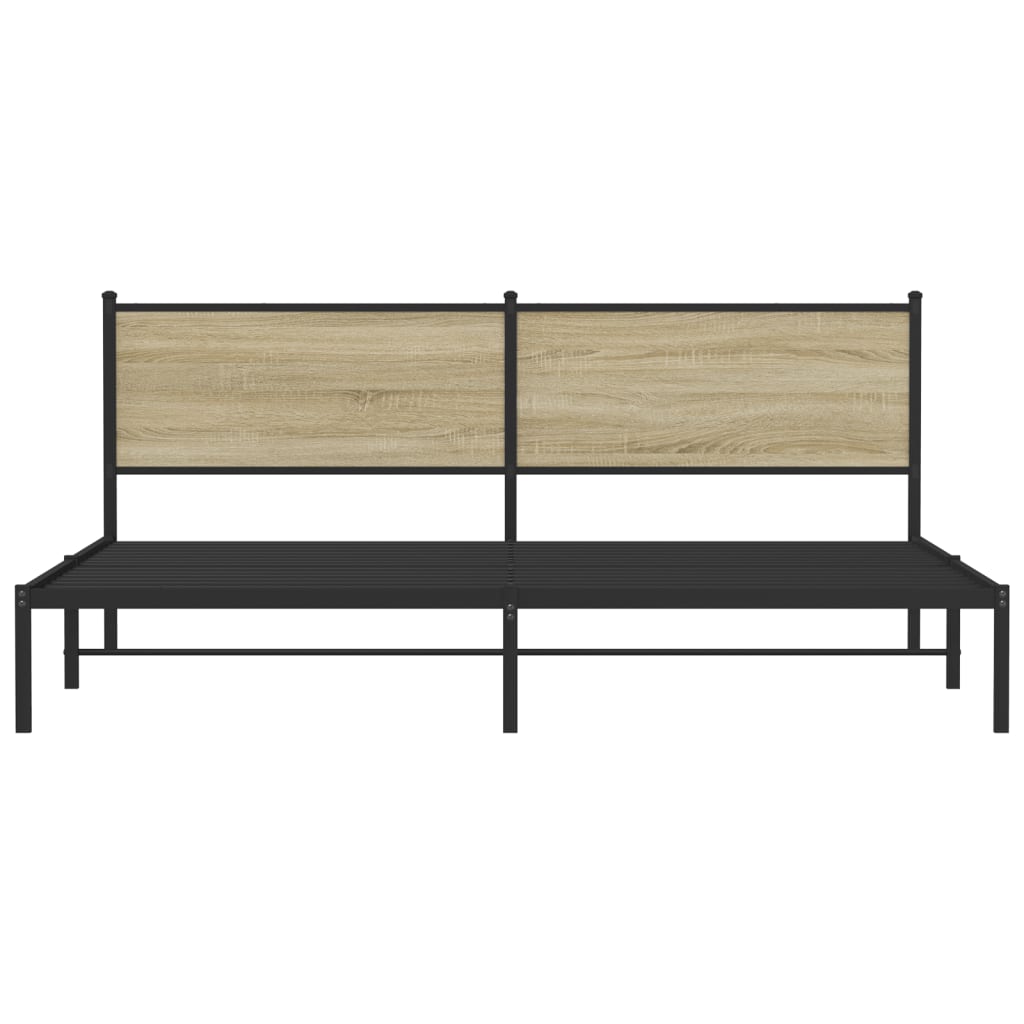 Giroletto senza Materaso in Metallo Rovere Sonoma 200x200 cm