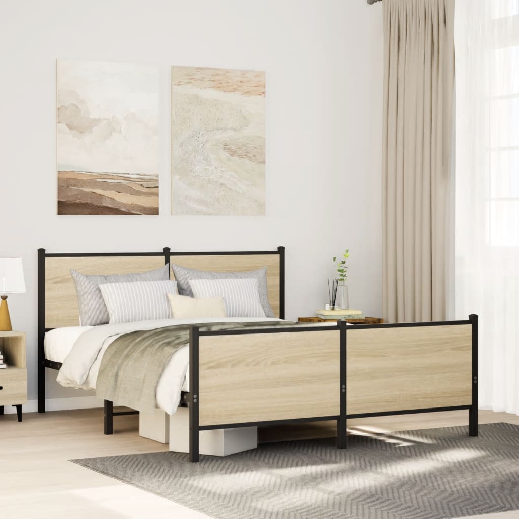 Giroletto senza Materaso in Metallo Rovere Sonoma 140x190 cm | homemem39