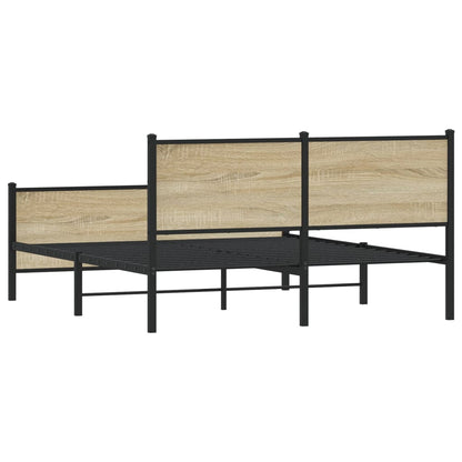Giroletto senza Materaso in Metallo Rovere Sonoma 140x200 cm | homemem39
