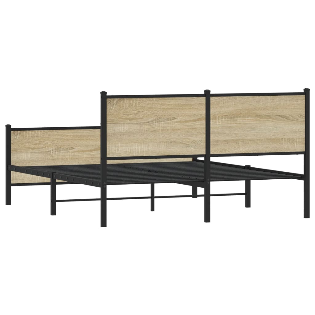 Giroletto senza Materaso in Metallo Rovere Sonoma 150x200 cm | homemem39