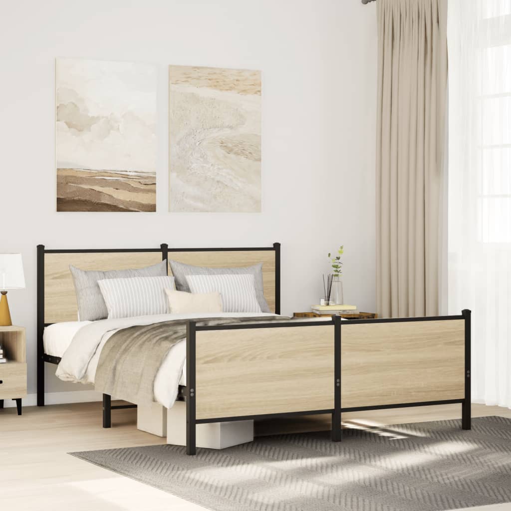 Giroletto senza Materaso in Metallo Rovere Sonoma 150x200 cm | homemem39