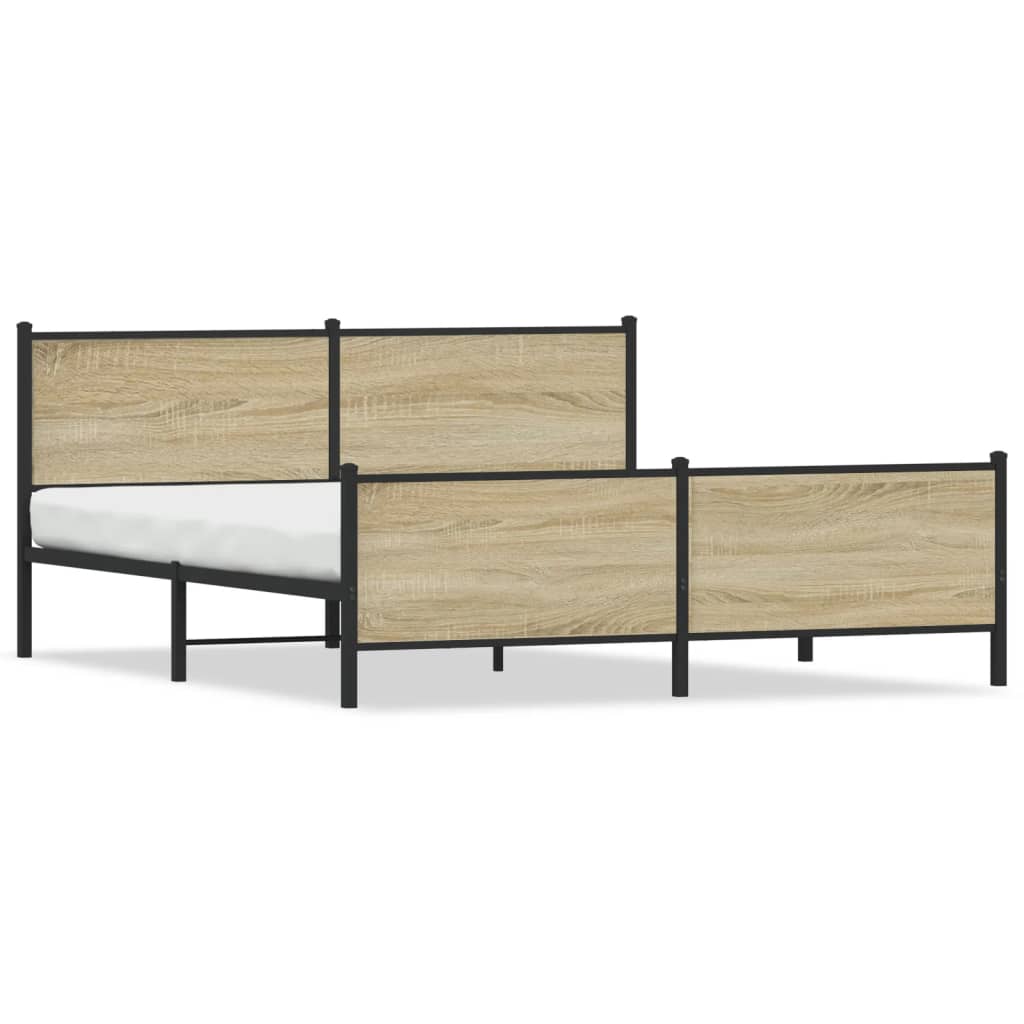 Giroletto senza Materaso in Metallo Rovere Sonoma 180x200 cm | homemem39