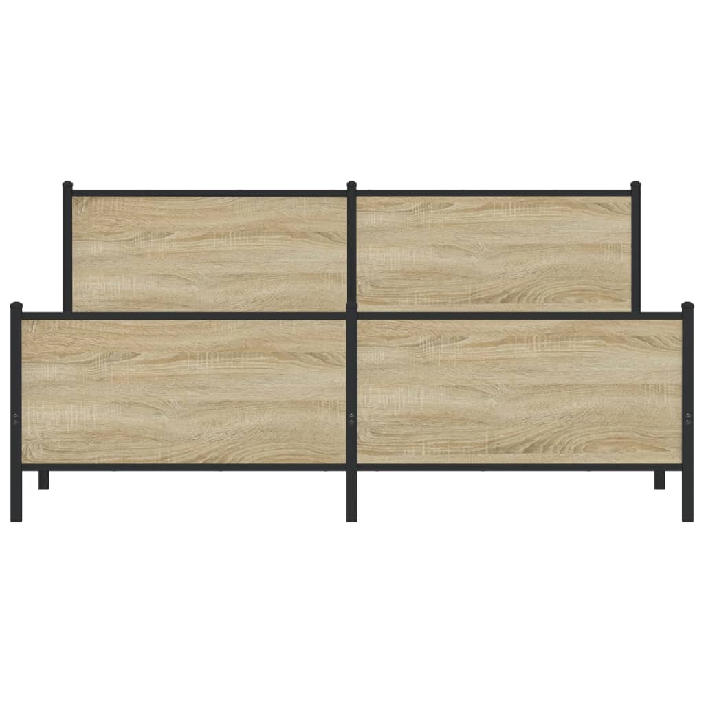 Giroletto senza Materaso in Metallo Rovere Sonoma 193x203 cm - homemem39