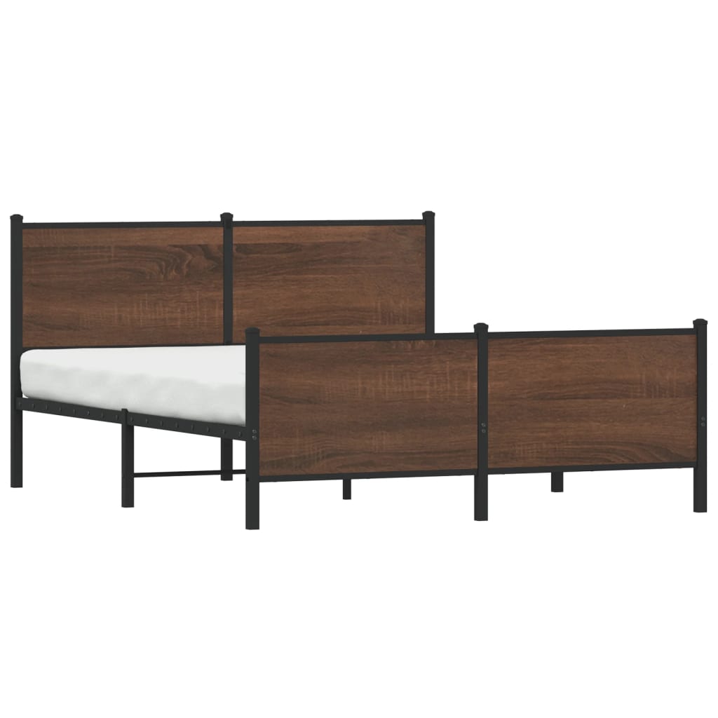Giroletto senza Materasso in Metallo Rovere Marrone 140x190 cm | homemem39