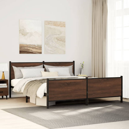 Giroletto senza Materasso in Metallo Rovere Marrone 140x190 cm