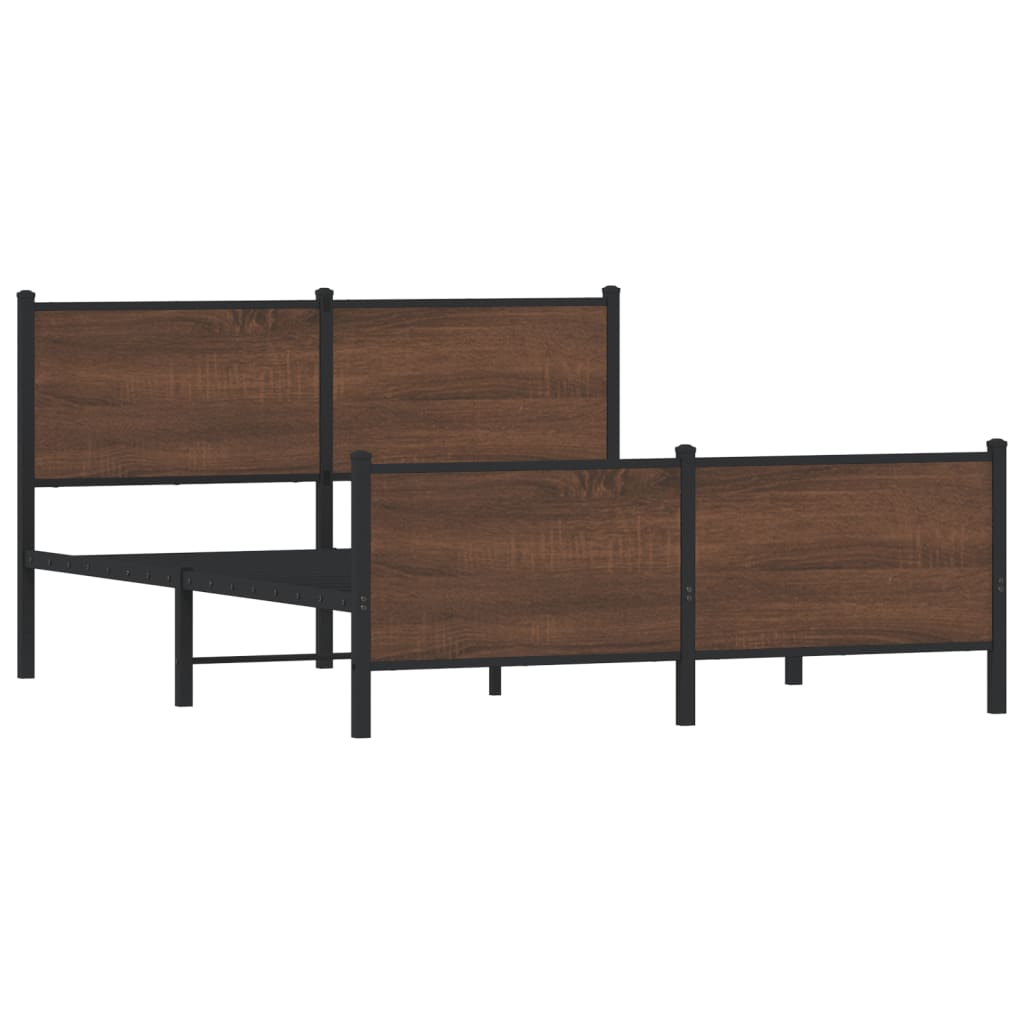 Giroletto senza Materasso in Metallo Rovere Marrone 140x190 cm | homemem39