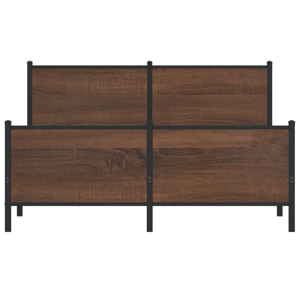 Giroletto senza Materasso in Metallo Rovere Marrone 140x190 cm
