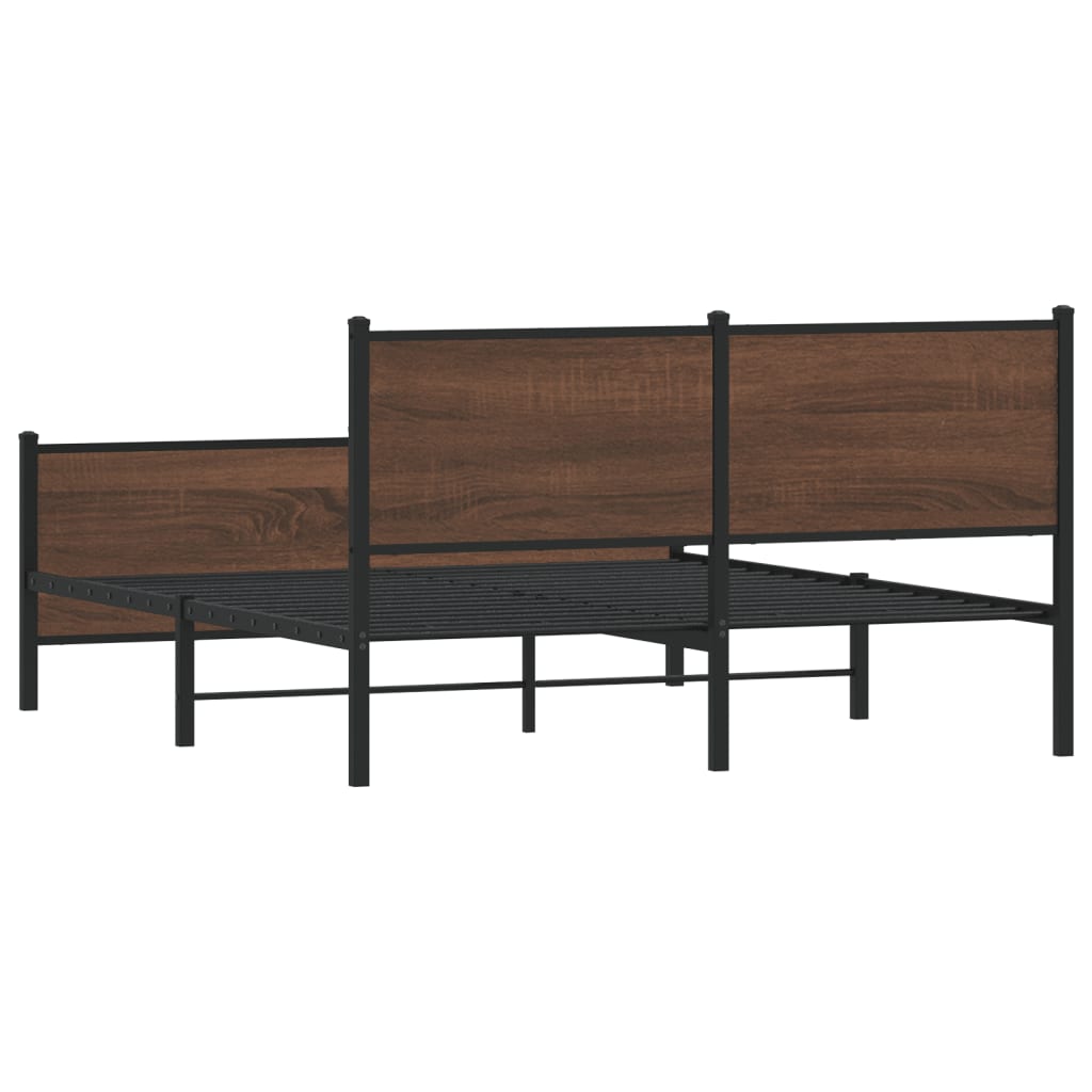 Giroletto senza Materasso in Metallo Rovere Marrone 140x190 cm | homemem39