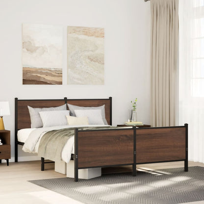Giroletto senza Materasso in Metallo Rovere Marrone 140x190 cm