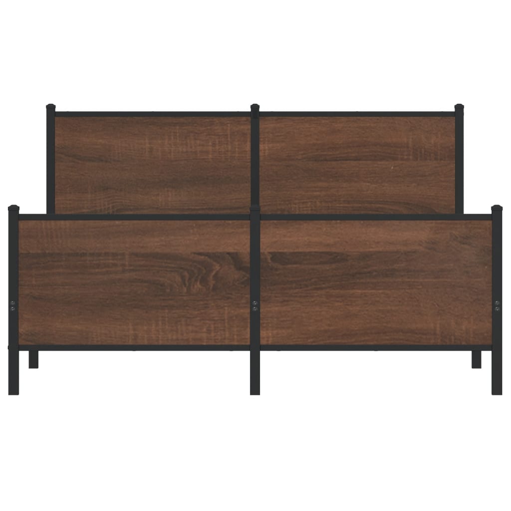 Giroletto senza Materaso in Metallo Rovere Marrone 160x200 cm - homemem39