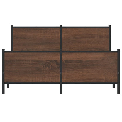 Giroletto senza Materaso in Metallo Rovere Marrone 160x200 cm - homemem39