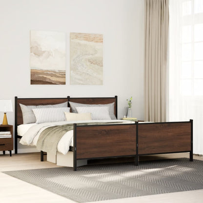Giroletto senza Materaso in Metallo Rovere Marrone 180x200 cm