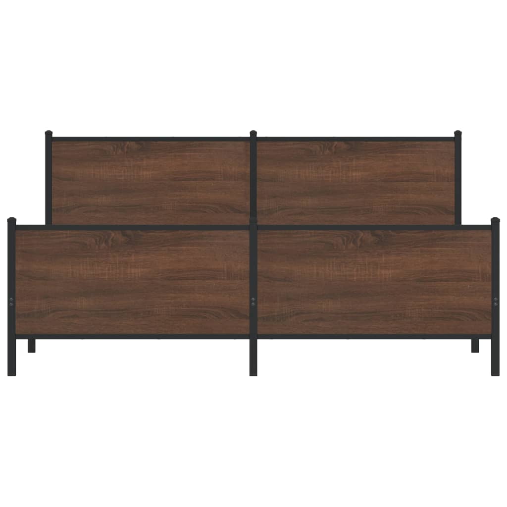 Giroletto senza Materaso in Metallo Rovere Marrone 180x200 cm