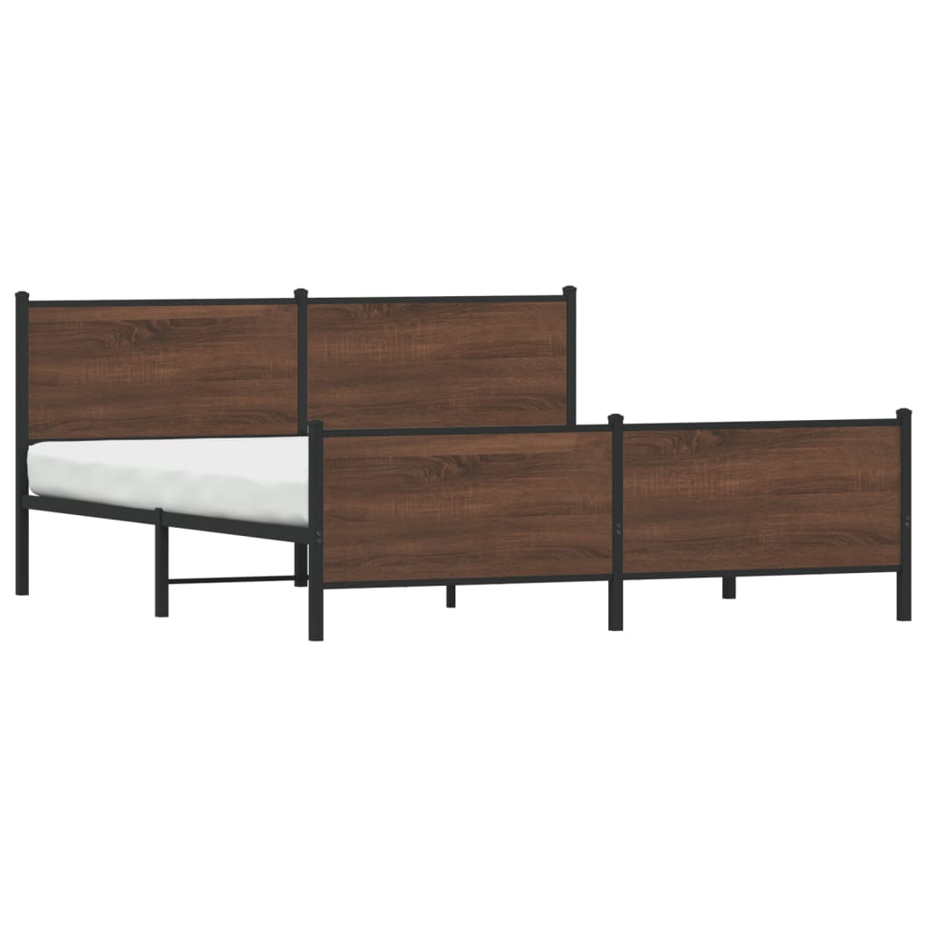 Giroletto senza Materaso in Metallo Rovere Marrone 200x200 cm | homemem39