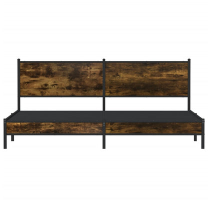 Giroletto senza Materaso in Metallo Rovere Fumo 193x203 cm - homemem39